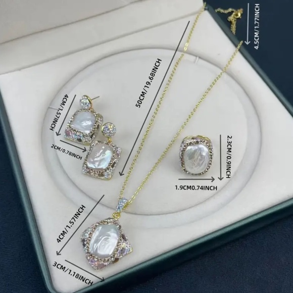 Bohemian Jewelry Set - Baroque Pearl, - Picture 6 of 6